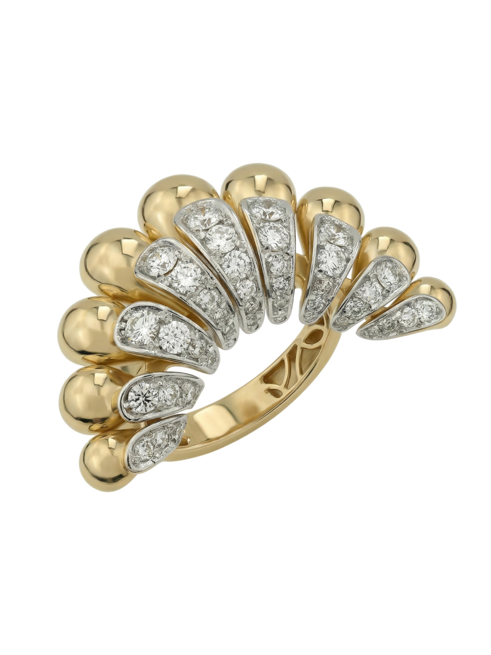 Кольцо из лимонного золота c бриллиантами