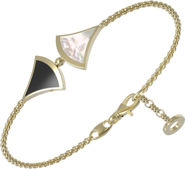 Браслет из лимонного золота c ониксом и перламутром