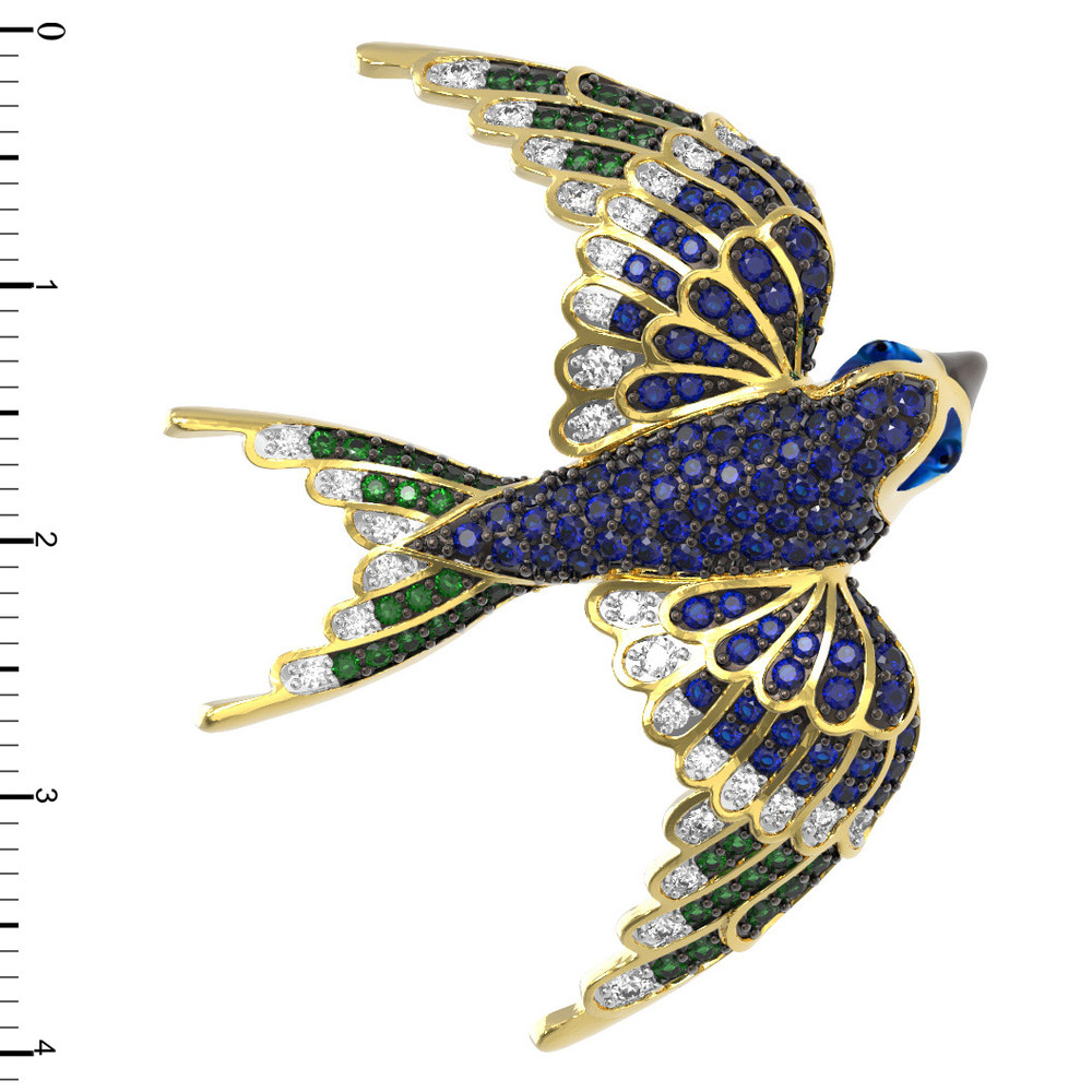 Подвеска из лимонного золота c эмалью и фианитом