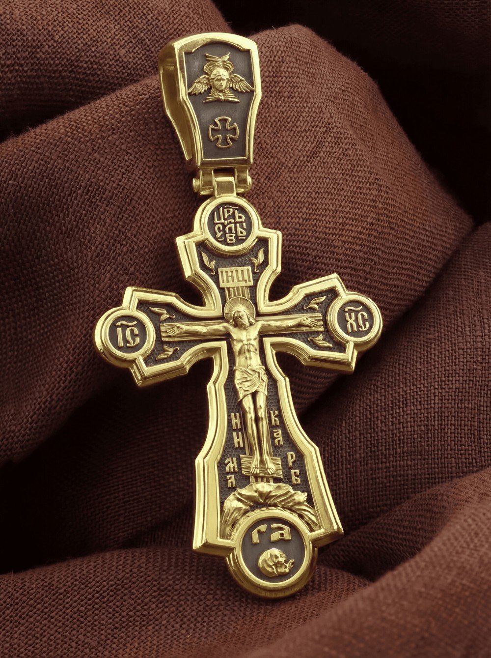 Крест из лимонного золота