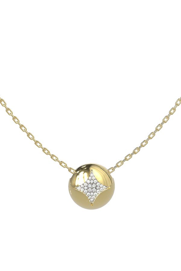 Колье из лимонного золота c бриллиантами