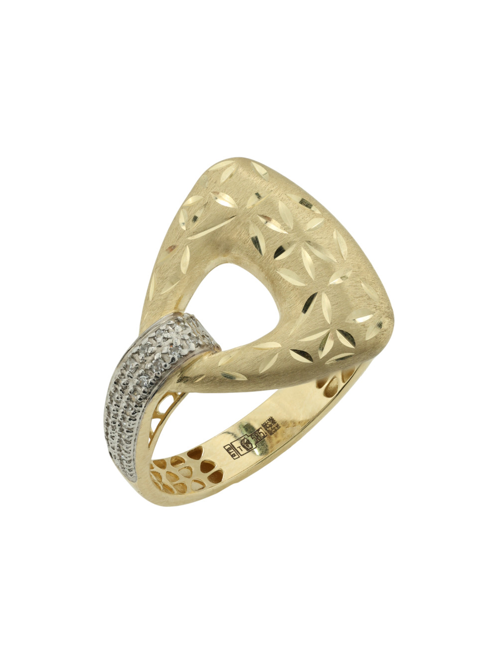 Кольцо из лимонного золота c бриллиантами