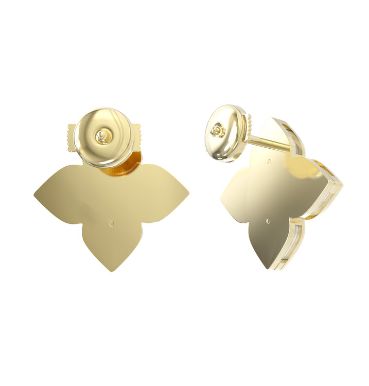 Серьги из лимонного золота c бриллиантами и перламутром