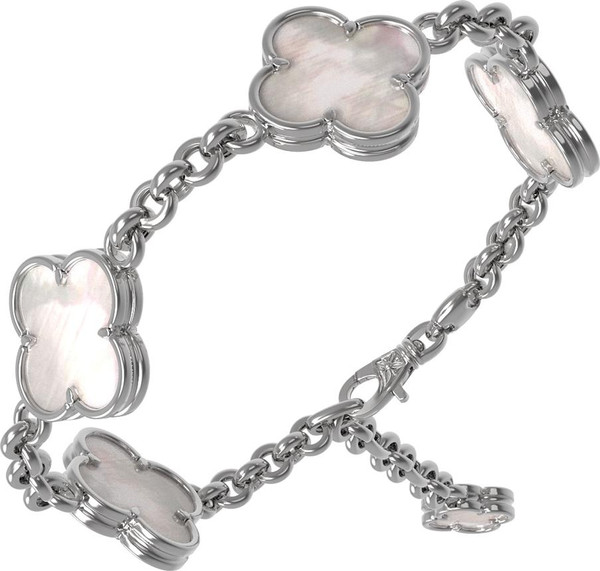 Браслет из белого золота c перламутром