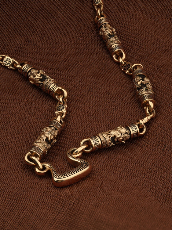 Цепь из золота c эмалью и эбеновым деревом