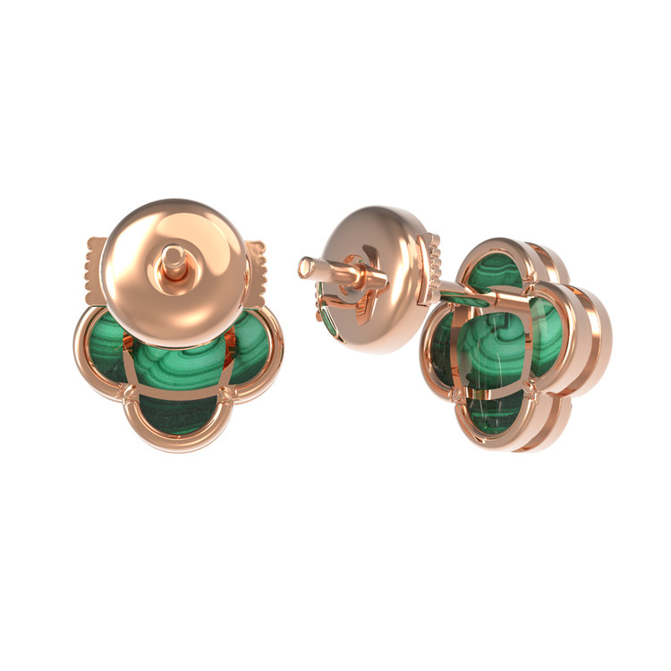 Серьги из золота c малахитом