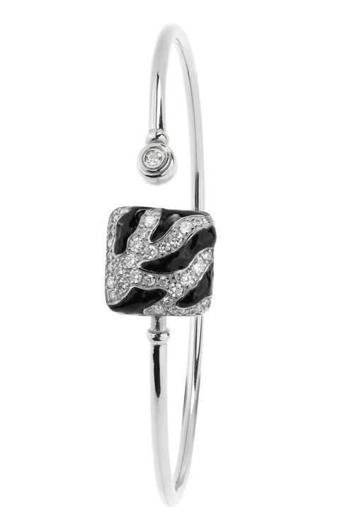 Браслет из белого золота c эмалью и бриллиантами