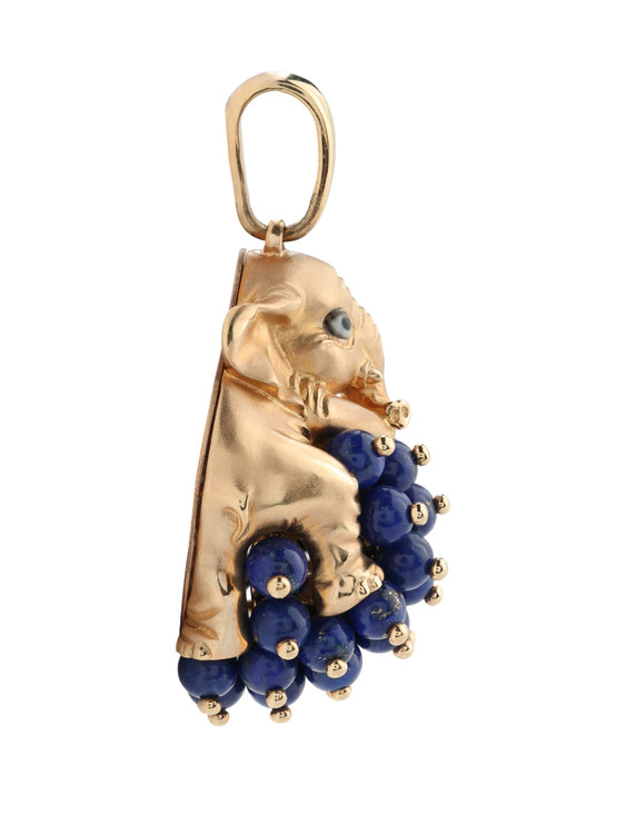 Подвеска из золота c эмалью и лазуритом