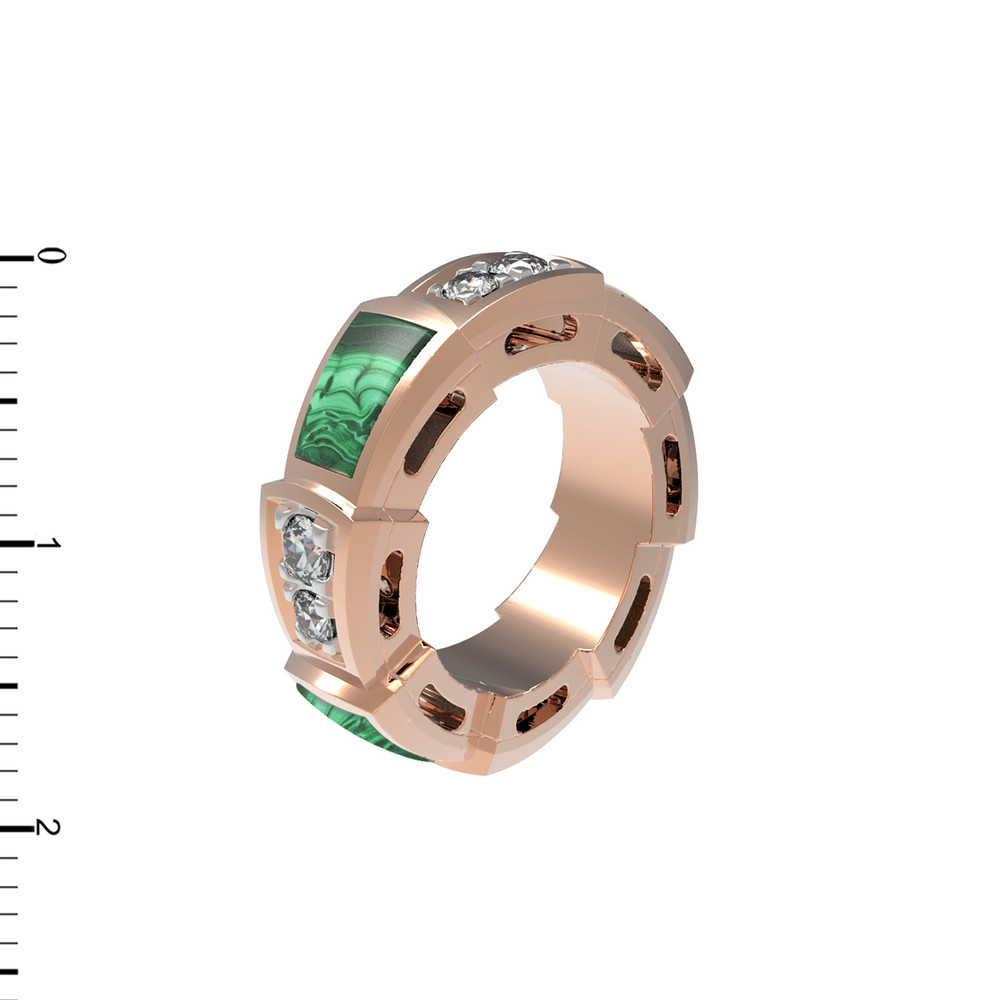 Подвеска из золота c бриллиантами и малахитом