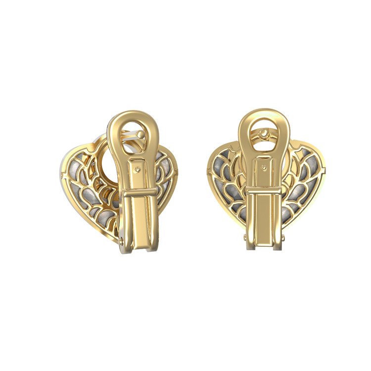 Серьги из лимонного золота c бриллиантами и перламутром