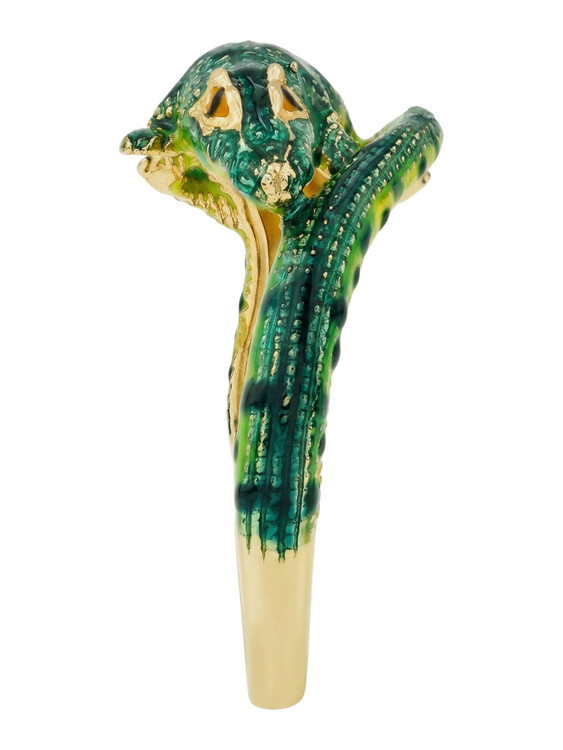 Кольцо из лимонного золота c эмалью