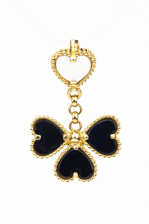 Подвеска из лимонного золота c ониксом и перламутром