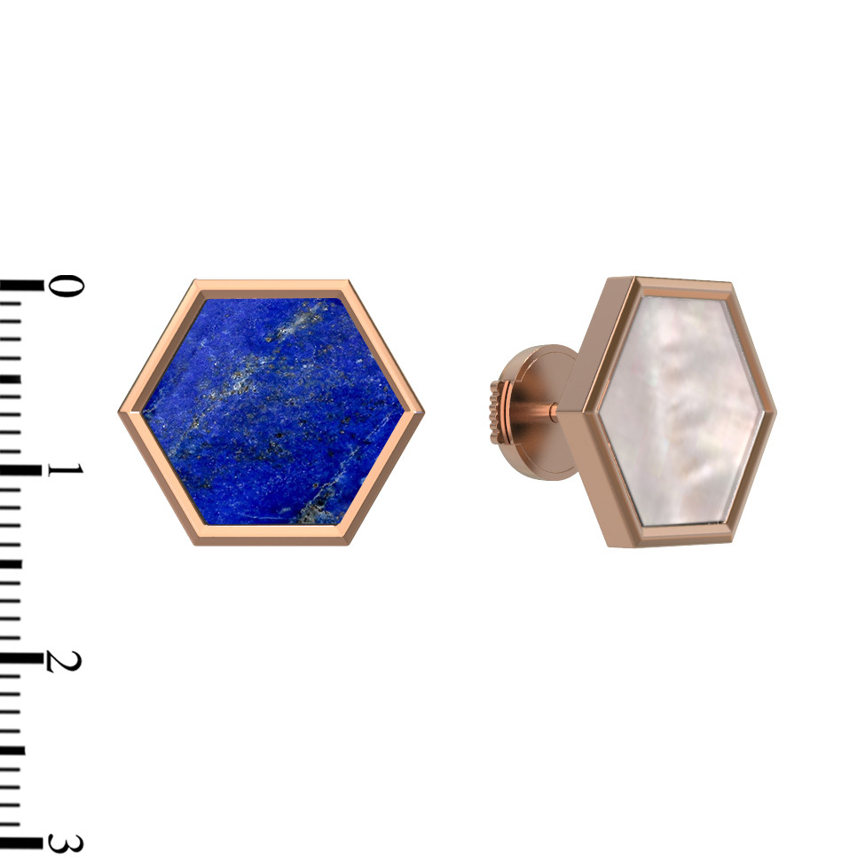 Серьги из золота c лазуритом и перламутром