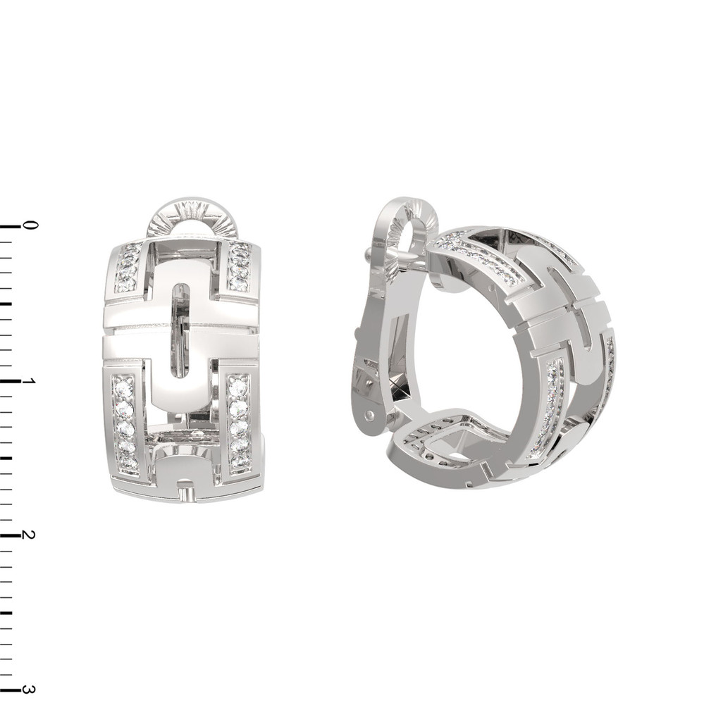 Серьги из белого золота c бриллиантами