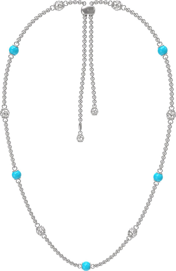 Колье из белого золота c бирюзой