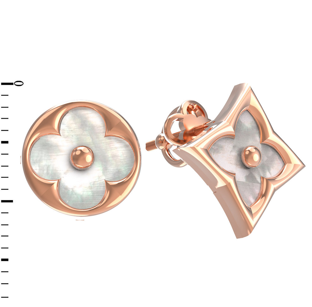 Серьги из золота c перламутром