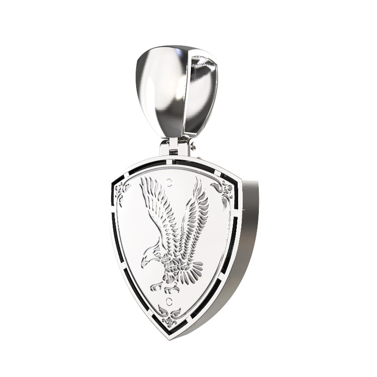 Подвеска из белого золота c бриллиантами и ониксом