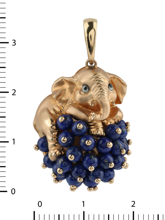 Подвеска из золота c эмалью и лазуритом