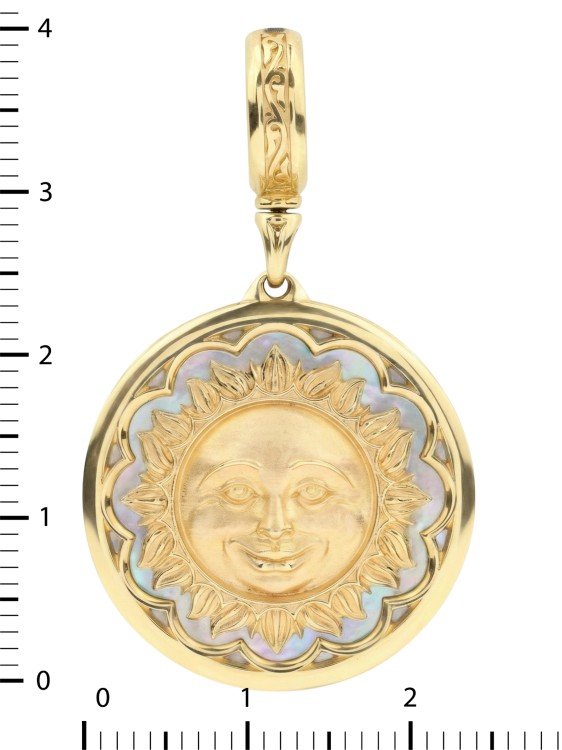 Подвеска из лимонного золота c перламутром