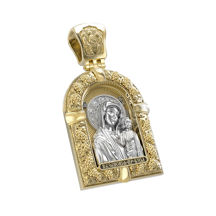 Образок из лимонного золота c эмалью