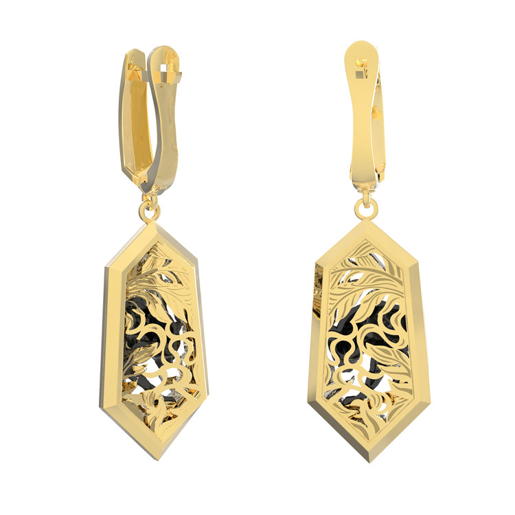 Серьги из лимонного золота