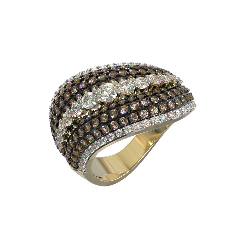 Кольцо из лимонного золота c бриллиантами