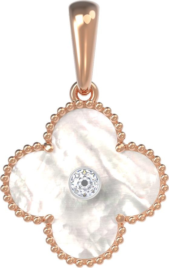 Подвеска из золота c бриллиантами и перламутром