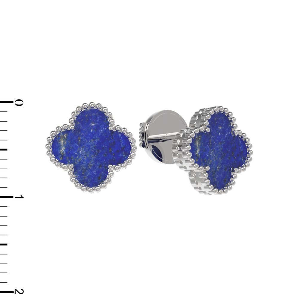 Серьги из белого золота c лазуритом