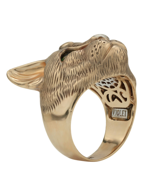 Кольцо из золота c эмалью