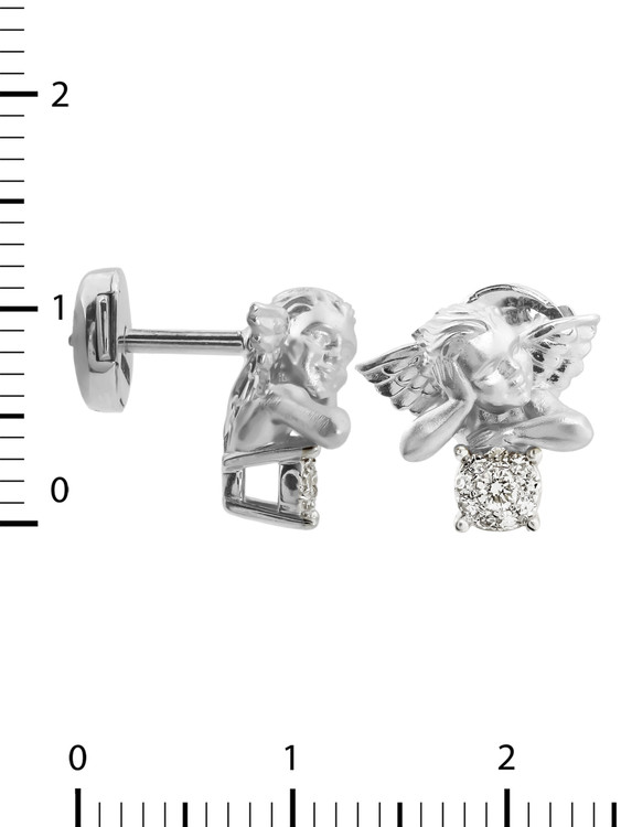 Серьги из белого золота c бриллиантами