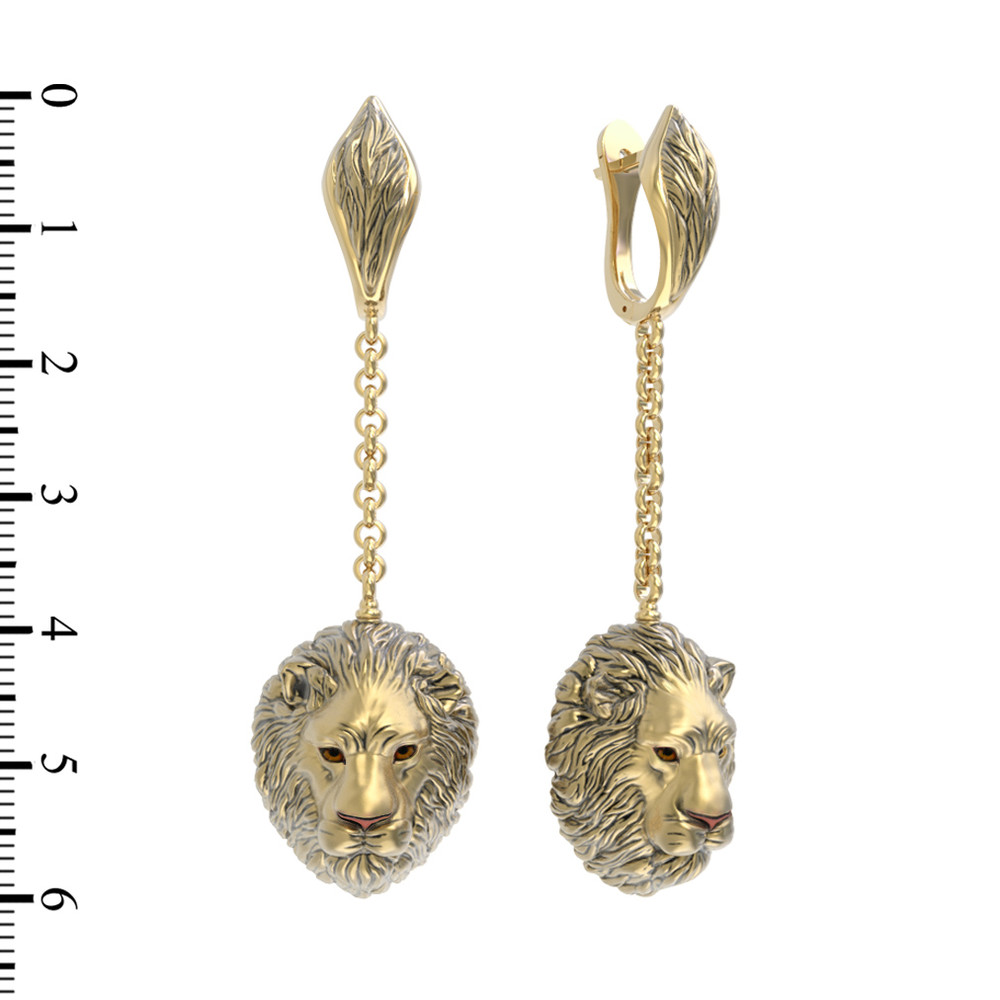 Серьги из лимонного золота c эмалью