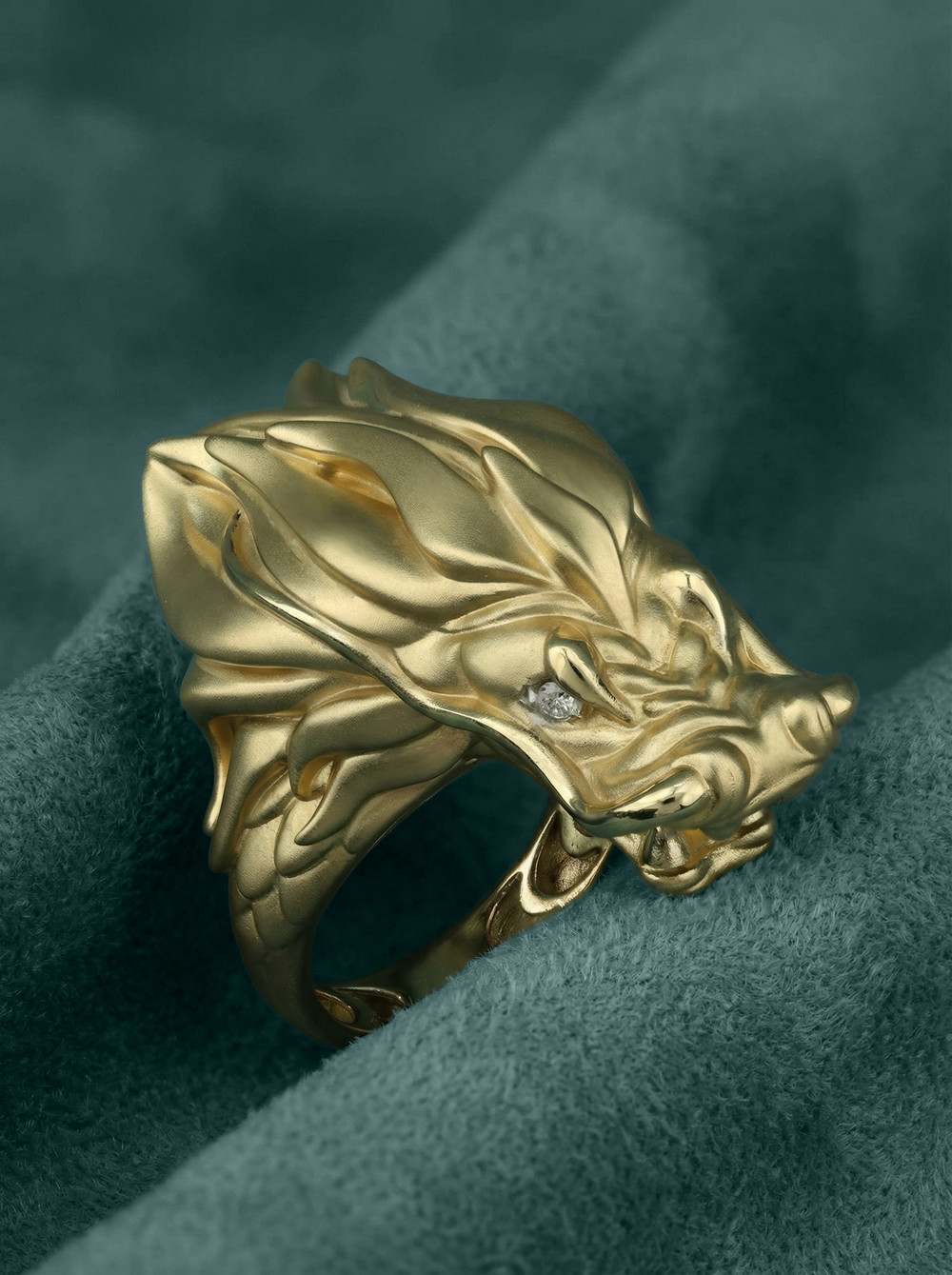 Кольцо из лимонного золота c бриллиантами