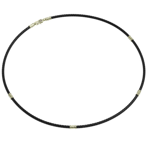 Гайтан из зелёного золота c кожаным шнурком