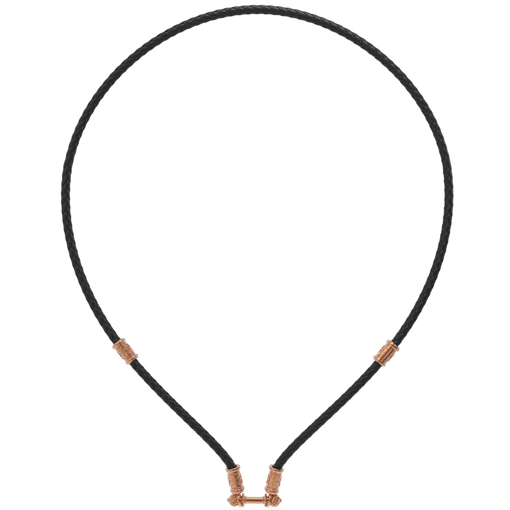 Гайтан из золота c кожаным шнурком