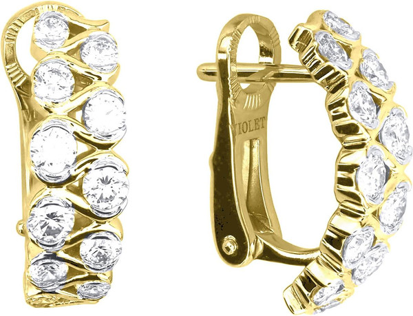 Серьги из лимонного золота c бриллиантами