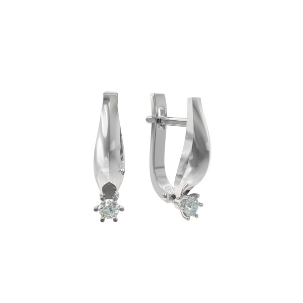 Серьги из белого золота c бриллиантами