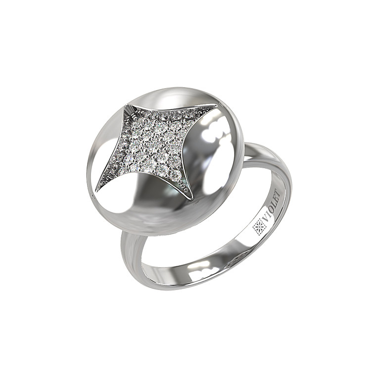 Кольцо из белого золота c бриллиантами