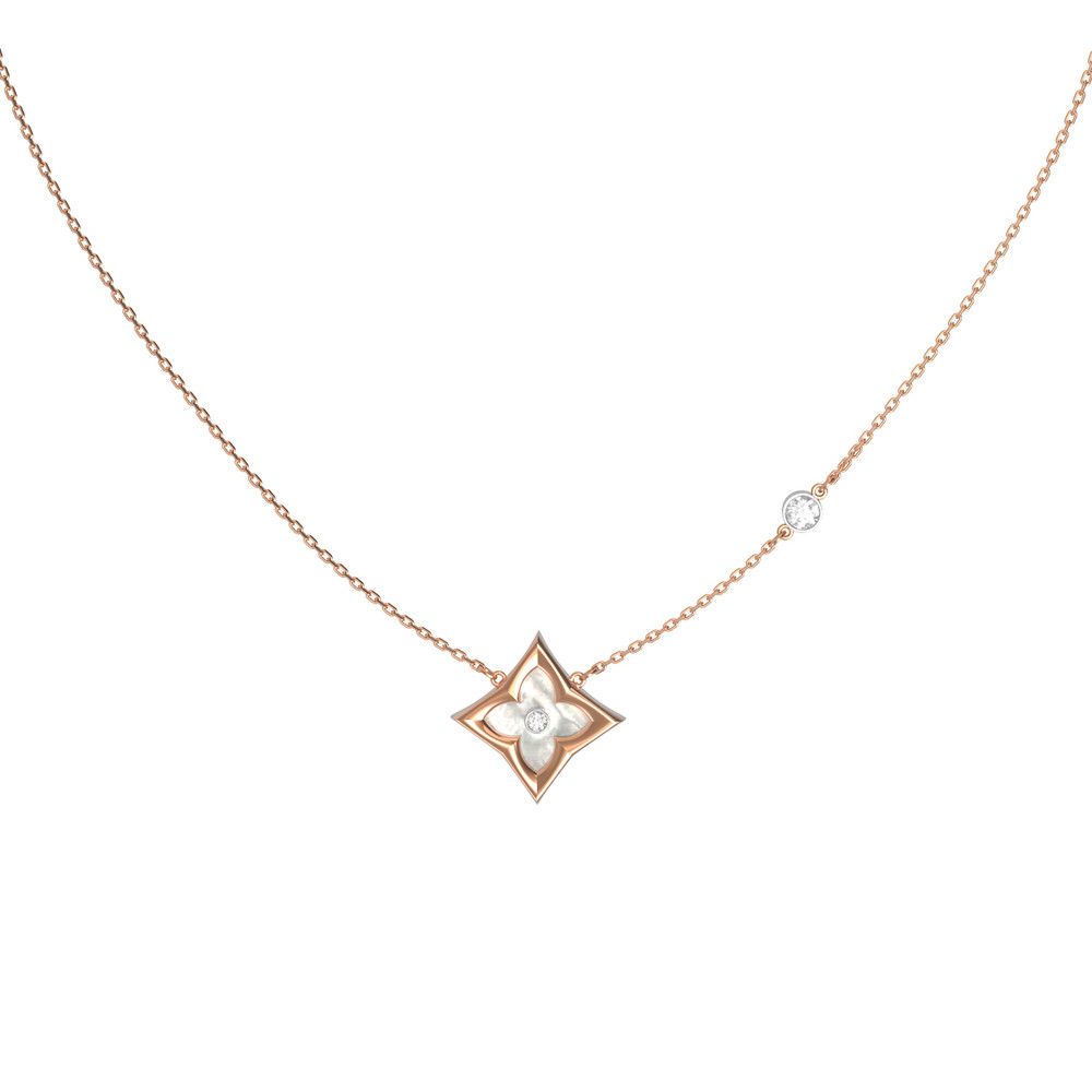 Колье из золота c бриллиантами и перламутром