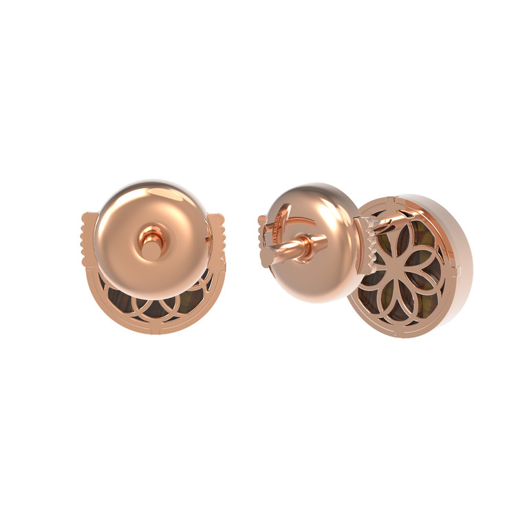 Серьги из золота c тигровым глазом