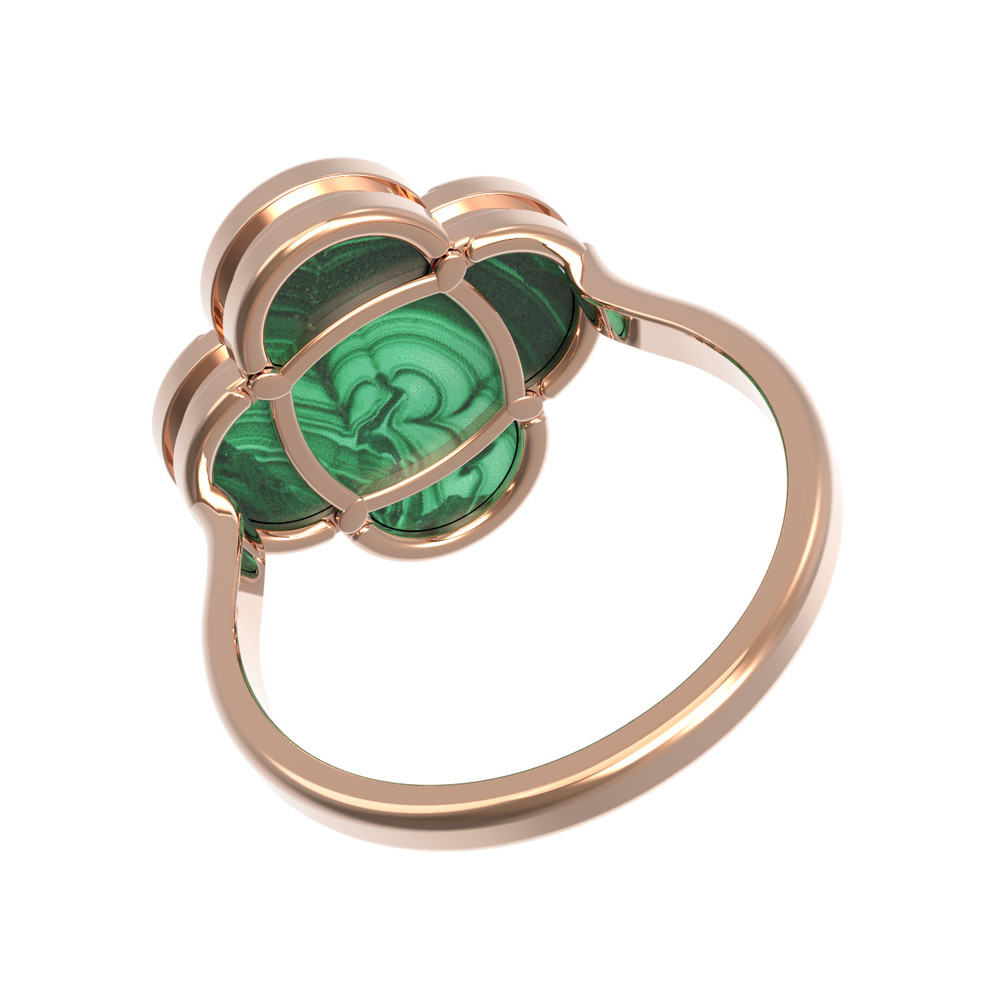 Кольцо из золота c малахитом