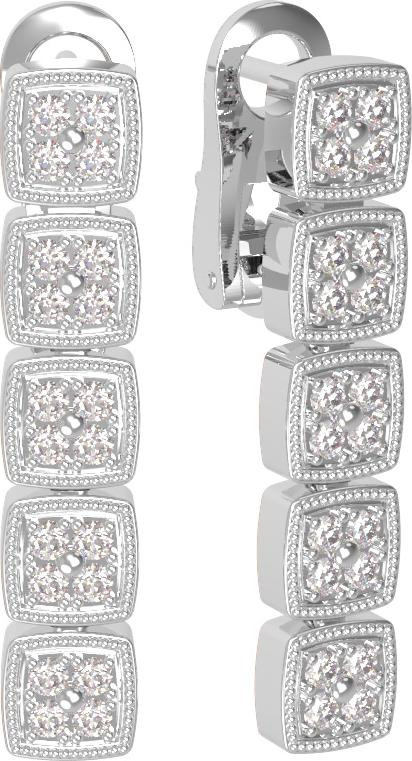 Серьги из белого золота c бриллиантами