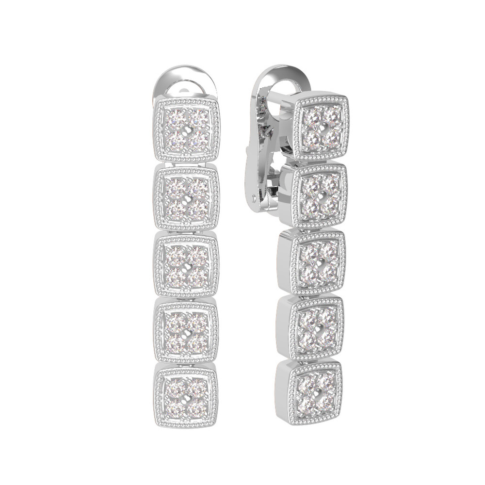 Серьги из белого золота c бриллиантами