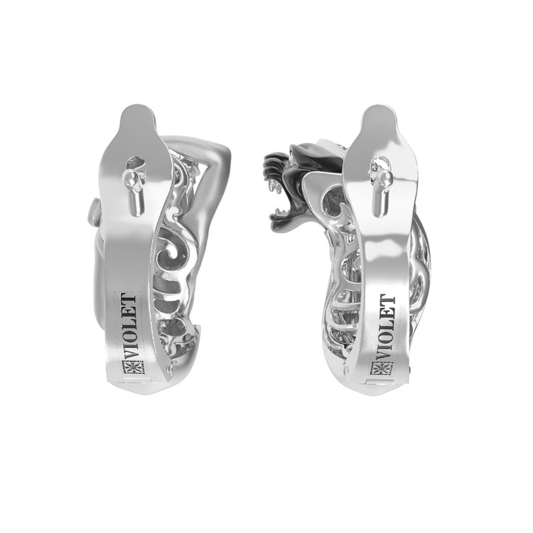 Серьги из белого золота c фианитом