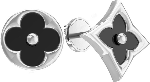 Серьги из белого золота c ониксом