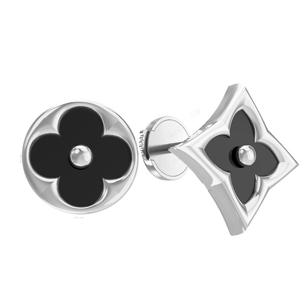 Серьги из белого золота c ониксом