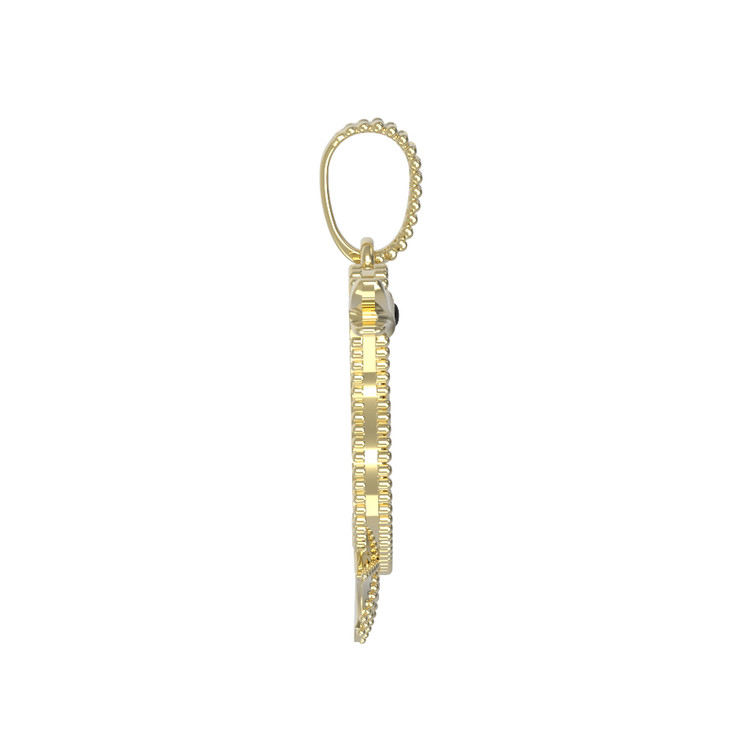 Подвеска из лимонного золота c эмалью, лазуритом, малахитом и перламутром