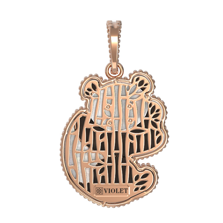 Подвеска из золота c эмалью, ониксом и перламутром