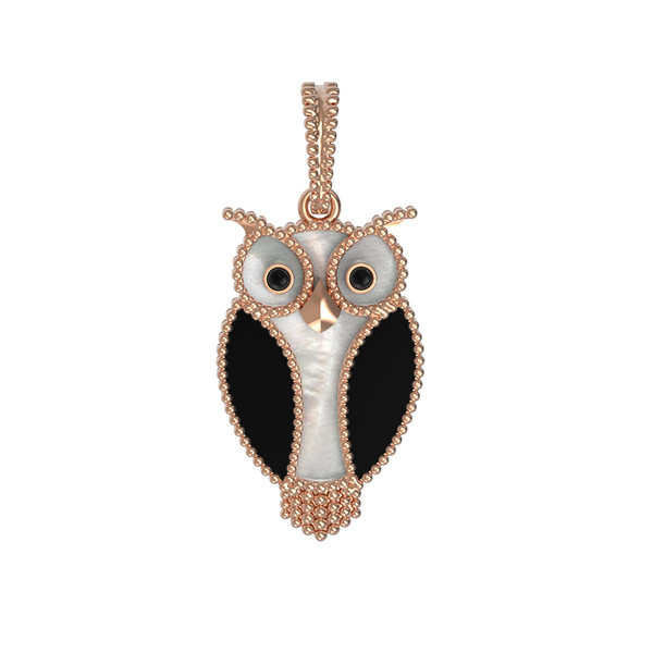 Подвеска из золота c эмалью, ониксом и перламутром