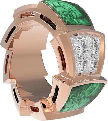 Подвеска из золота c бриллиантами и малахитом