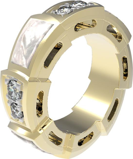 Подвеска из лимонного золота c бриллиантами и перламутром